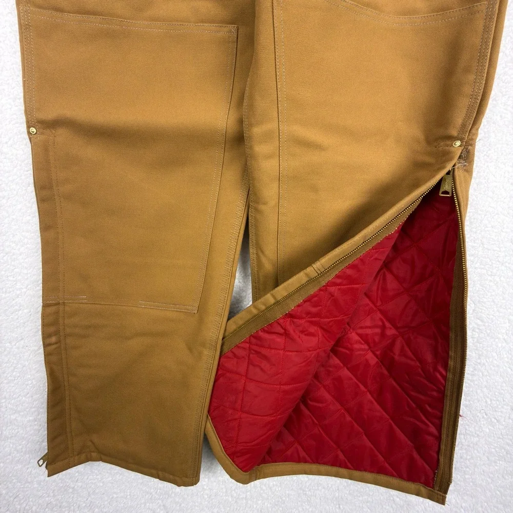 Carhartt Traditional Duck Bibs Overalls Quilt Lined 40x34 R02 BRN Brown NOS NWT